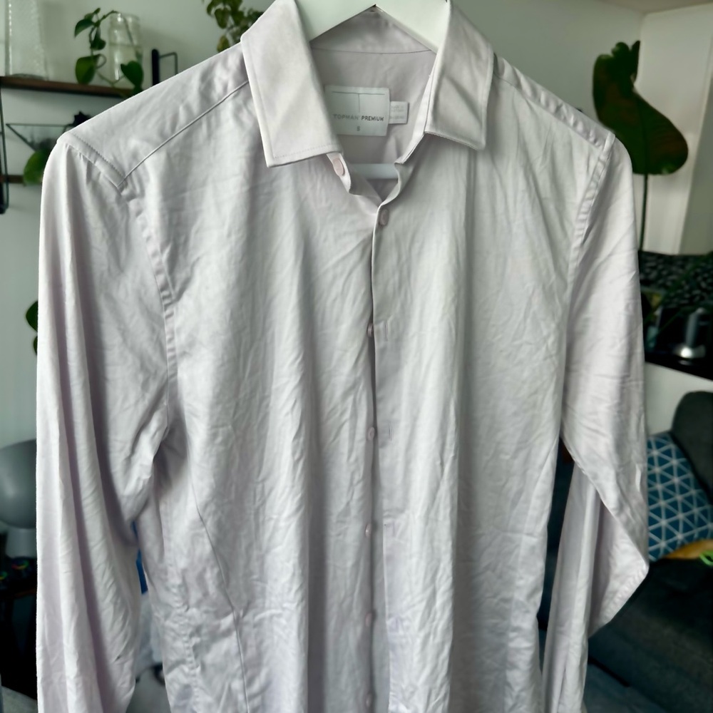 TOPMAN Premium Pale Pink Dress Shirt